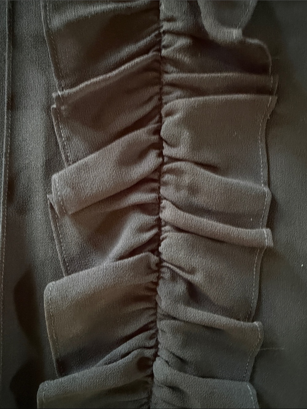 CAbi Black Ruffle Front Pintuck Blouse - Picture 4 of 4